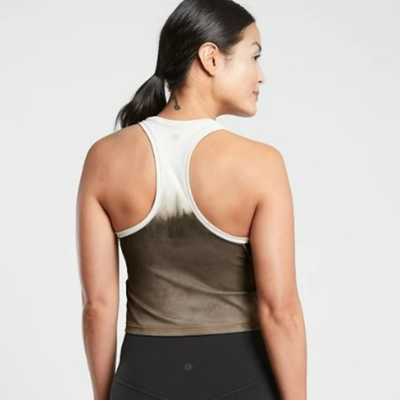 Women's Athleta NWT Powervita Shanti Watercolor Stripe‎ Crop Tank 1X - Picture 2 of 2